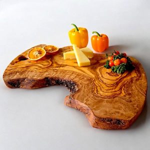40cm Irregular-Shaped Olive Wood Charcuterie & Serving Board With Hole